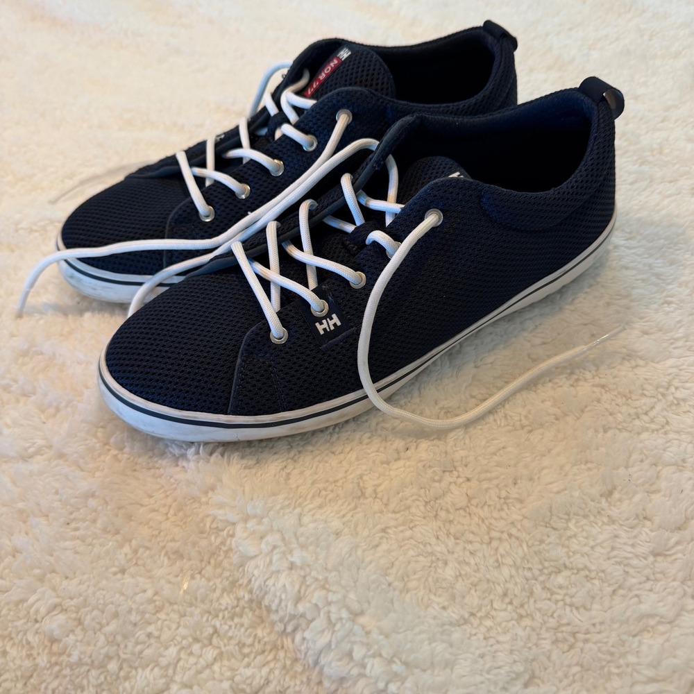 Helly Hansen Ahiga V4‎ Hydropower Navy Blue Mesh Deck Shoes 11206 Womens 8.5
